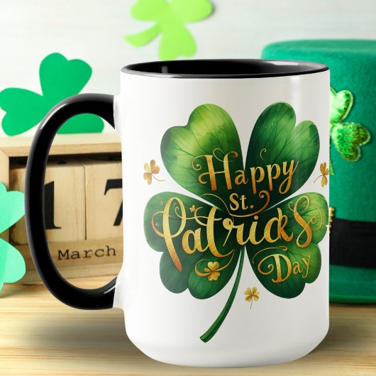 Classic Vierblättriges Kleeblatt Happy St Patrick' Tasse
