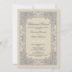 Classic Vignette Probe Dinner Einladung (grau)