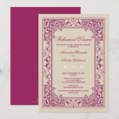 Classic Vignette Probe Dinner Einladung (Magenta) (Vorne/Hinten)