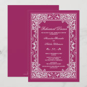 Classic Vignette Probe Dinner Einladung (Magenta) (Vorne/Hinten)