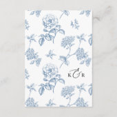 Classic Viktorianisch Blue Floral Wedding Begleitkarte (Rückseite)