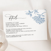 Classic Viktorianisch Blue Floral Wedding Details  Begleitkarte