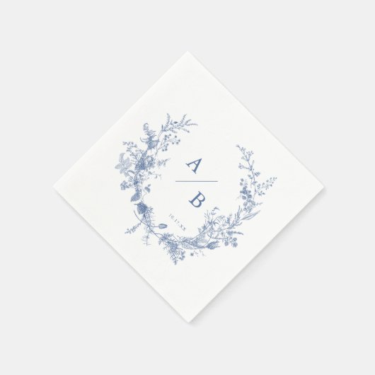 Classic Viktorianisch French Wedding Monogram Napk Serviette (Ecke)