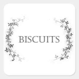 Classic Vine Design Biscuit Jar Labels Stickers