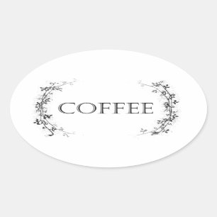 Classic Vine Design Coffee Jar Labels Stickers