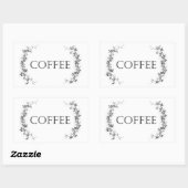 Classic Vine Design Coffee Jar Labels Stickers (Blatt)