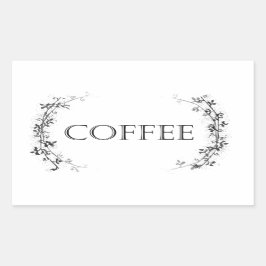 Classic Vine Design Coffee Jar Labels Stickers
