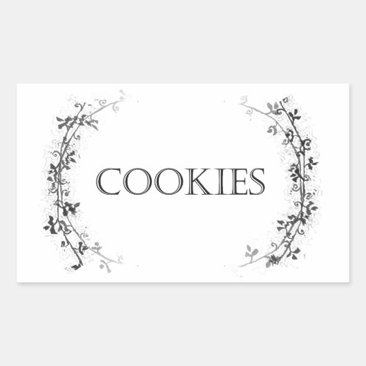 Classic Vine Design Cookie JAR Labels Aufkleber (Vorderseite)