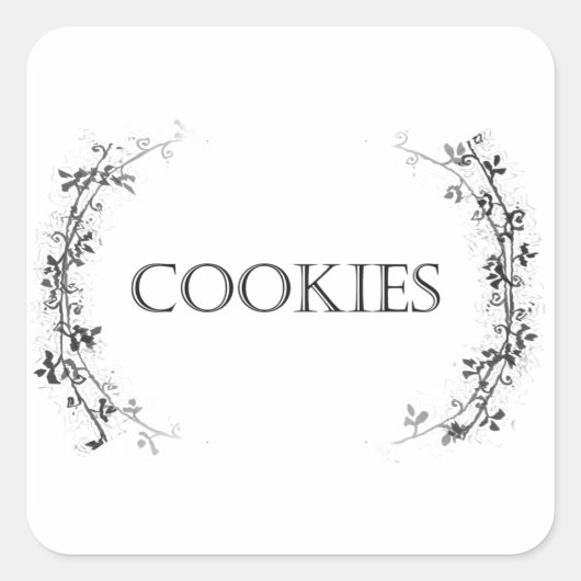 Classic Vine Design Cookie JAR Labels Aufkleber (Vorderseite)