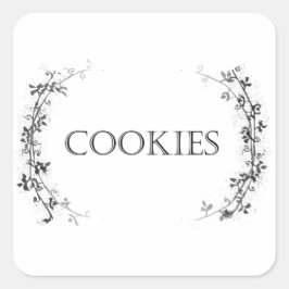 Classic Vine Design Cookie JAR Labels Aufkleber