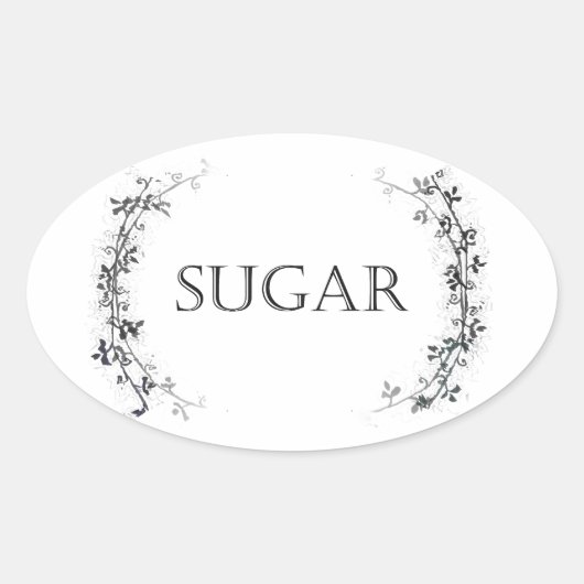Classic Vine Design Sugar Jar Labels Stickers (Vorderseite)