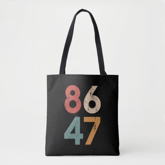 Classic Vintag 80er Style 86 47 Anti Trump Tasche (Vorderseite)