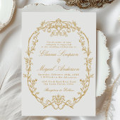 Classic Vintag Baroque Viktorianisch Blue Hochzeit Einladung