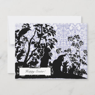Classic Vintag Bunnies Osterblau Grüße Feiertagskarte