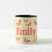 Classic Vintag Hübsch Butterfly Add Name Emily