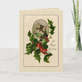 Classic Vintag Kitty und Holly Christmas Feiertagskarte