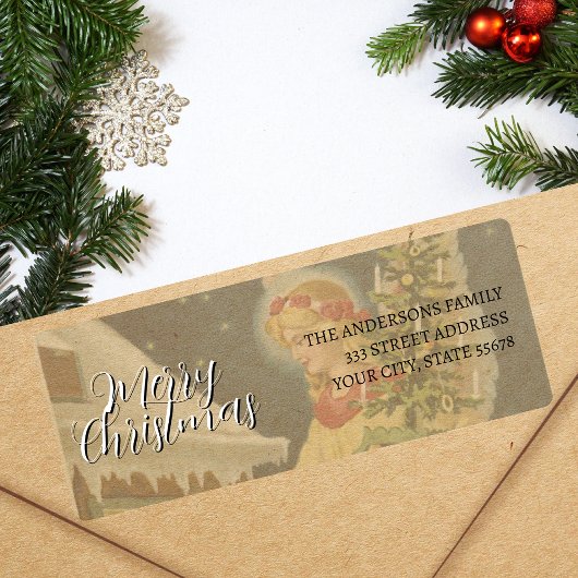 Classic Vintag Merry Christmas Angel