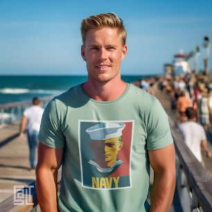 Classic Vintag Patriotic US Navy Sailor Male T-Sh T-Shirt