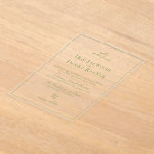 Classic Vintag Sage Green Wedding Acryleinladungen (Ablage )
