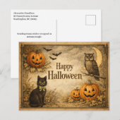 Classic Vintage Autumn Harvest Halloween Feiertagspostkarte (Vorne/Hinten)