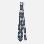 Classic Vintage Blue Argyle Plaid  Krawatte (Vorderseite)