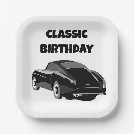 Classic Vintage Car Geburtstagsparty Pappteller (Vorderseite)