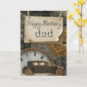 Classic Vintage Car Happy Birthday Vater Karte (Gelbe Blume)
