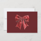Classic Vintage Christmas Wreath and Bow RSVP Card (Rückseite)