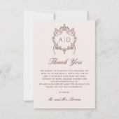 Classic Vintage Crest Wedding Thank You Card Karte (Vorderseite)