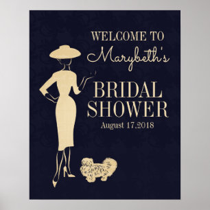 Classic Vintage Fashion Bridal Shower Welcome Sign Poster