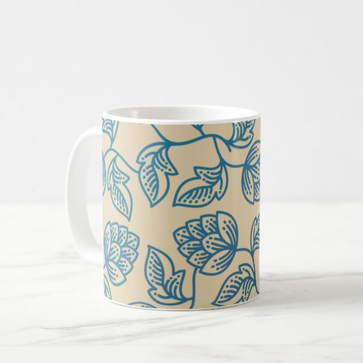 Classic Vintage Hop Leaves Pattern Kaffeetasse (Vorderseite Links)