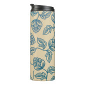 Classic Vintage Hop Leaves Pattern Thermosbecher (Nach rechts gedreht)