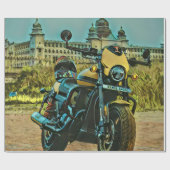 classic vintage motorcycle gift geschenkpapier (Flach)