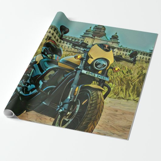 classic vintage motorcycle gift geschenkpapier (Ungerollt)