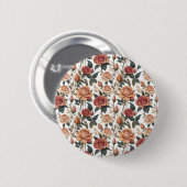 Classic Vintage Red Rose Botanical Garden Button (Vorne & Hinten)
