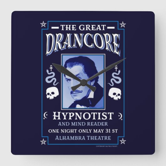 Classic vintage victorian Hypnotist Quadratische Wanduhr (Vorderseite)