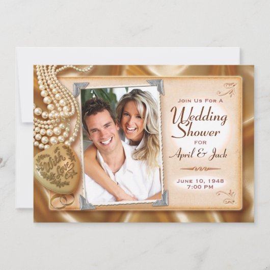 Classic Vintage Wedding / Verlobung Dusche Einladung (Vorderseite)