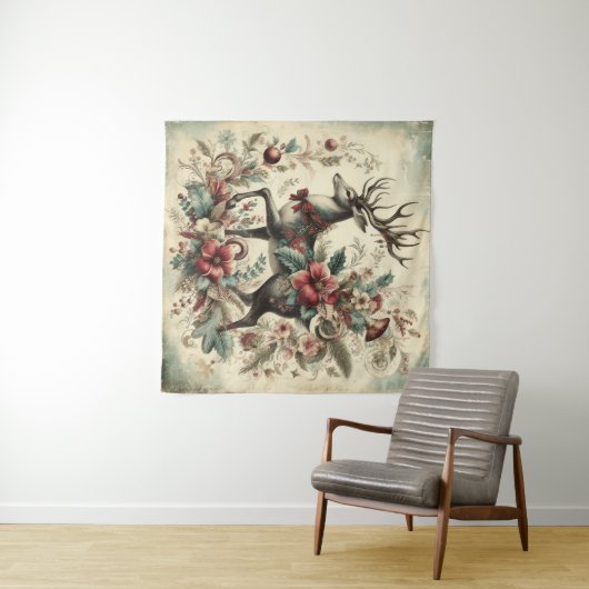 Classic Vintage Weihnachtsbände Wandteppich (Beispiel (Horizontal))