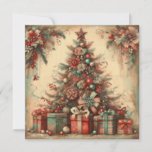 Classic Vintage Weihnachtsgrüßkarte Feiertagskarte