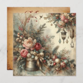 Classic Vintage Weihnachtsgrüßkarte Feiertagskarte (Vorne/Hinten)