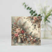 Classic Vintage Weihnachtsgrüßkarte Feiertagskarte (Stehend Vorderseite)