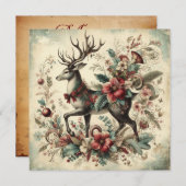 Classic Vintage Weihnachtsgrüßkarte Feiertagskarte (Vorne/Hinten)