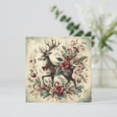 Classic Vintage Weihnachtsgrüßkarte Feiertagskarte (Stehend Vorderseite)