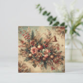 Classic Vintage Weihnachtsgrüßkarte Feiertagskarte (Stehend Vorderseite)