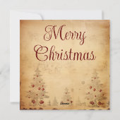 Classic Vintage Weihnachtsgrüßkarte Feiertagskarte (Rückseite)