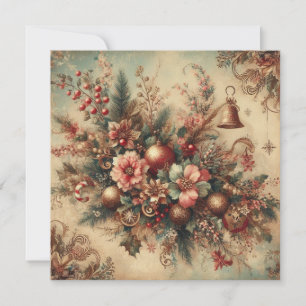 Classic Vintage Weihnachtsgrüßkarte Feiertagskarte