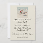 Classic Vintage Weihnachtsschneekind Einladung (Rückseite)