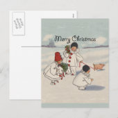 Classic Vintage Weihnachtsschneekind Feiertagspostkarte (Vorne/Hinten)
