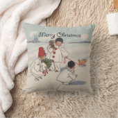 Classic Vintage Weihnachtsschneekind Kissen (Decke)