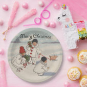 Classic Vintage Weihnachtsschneekind Pappteller (Party)